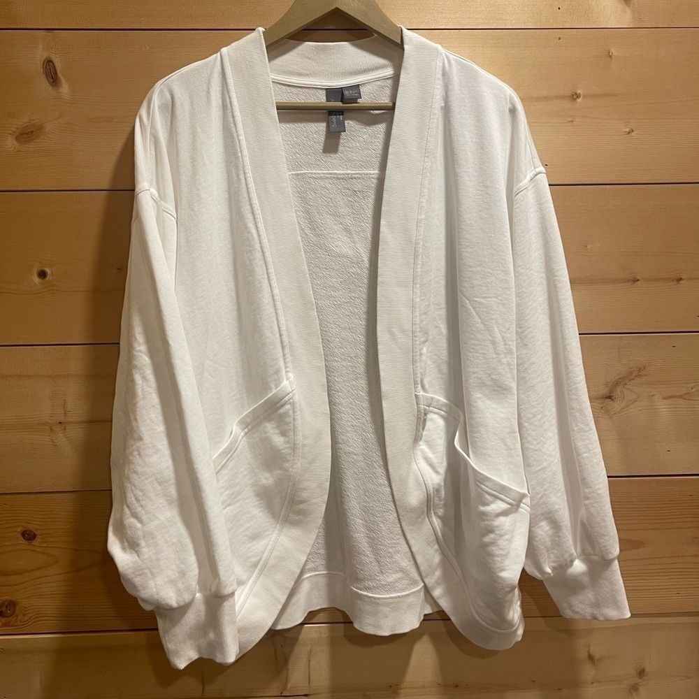 Sweaty Betty London White Open Front Cardigan Sz 8-10